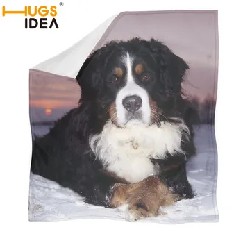 

HUGSIDEA Bernesen Mountain Dog Print Sherpa Blanket Plush Throw Blanket for Women Child Warmth Couch Flannel Fleece Blanket
