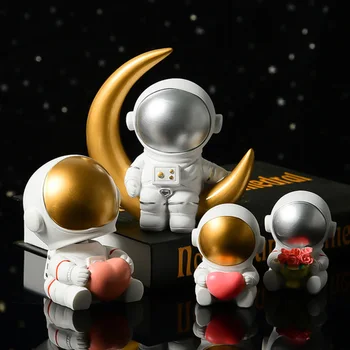 

Resin Astronaut Figurines Fashion Samll Spaceman Moon Sculpture Decorative Miniatures Cosmonaut Statues Crafts Birthday Gifts
