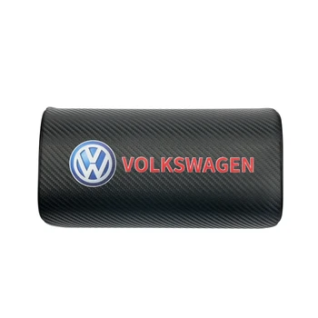 

car neck pillows both side pu leather single headrest case for volkswagen polo golf 3 4 5 6 7 b4 b5 b6 b7 b8 Car accessories