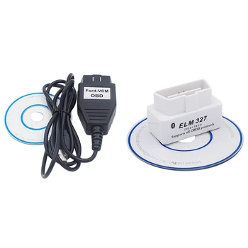 

1 Set Obd Auto Diagnostic Cable & 1 Set Obd V2.1 Mini Elm327 Obd2 Scanner Obdii 2 Car Elm 327 Tester Diagnostic Tool