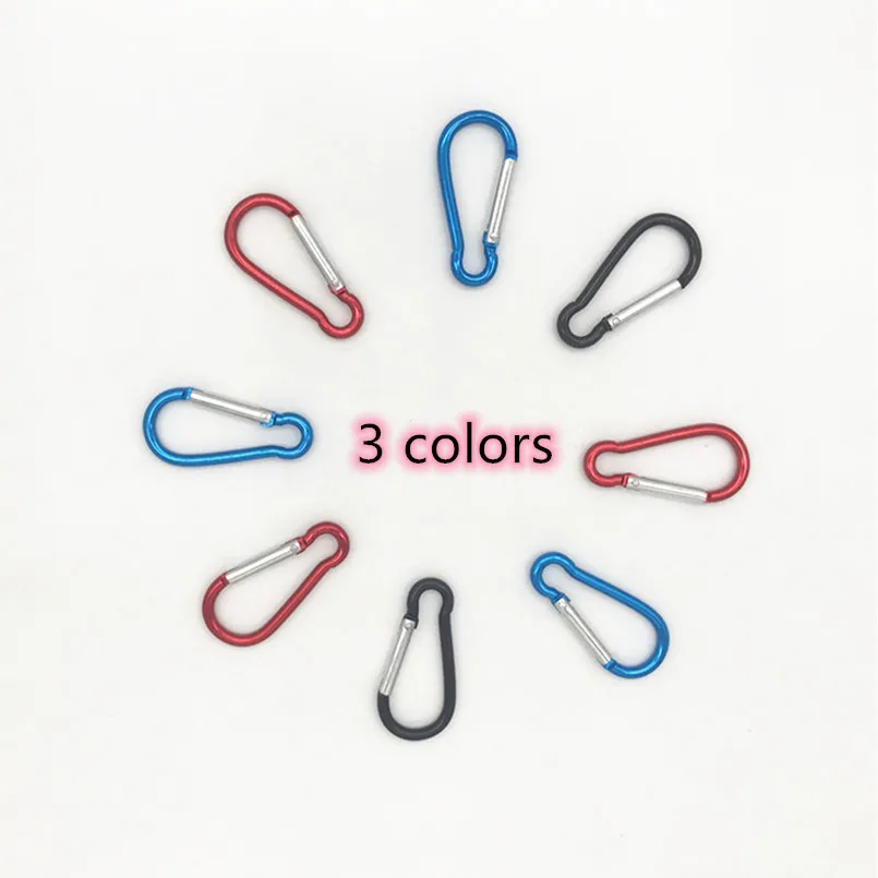 

3PCS M6 Color Aluminum Carabiner Key Chain Clip Outdoor Camping Keyring Snap Hook Water Bottle Buckle Travel Climbing Accessory