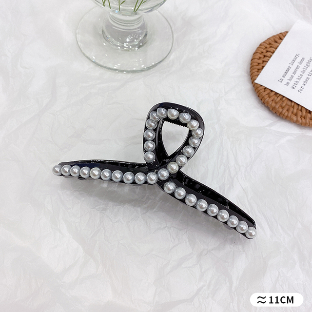 Pearl Hair Claw For Women Ladies Makeup Hair Barrettes Hair Accessories Korean Cross Crab Hair Clip Fashion Girl Headwear