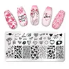 PICT You Valentine's Day Nail Stamping Plates Rose Flower Love Nail Art Plate Stainless Steel Nail Design Stencil Tools 3