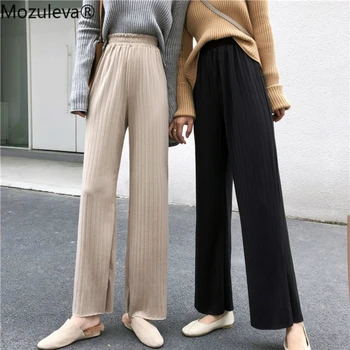 

Mozuleba 2020 Summer New Korean Fashion Temperament Solid Color Pleated Casual Wide Leg Pants Was Thin Wild High Waist Pant Tide