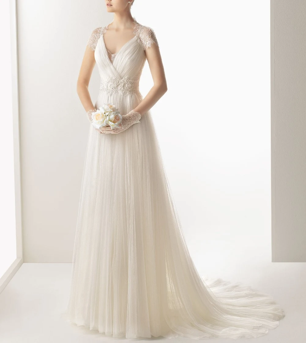 Новинка 2020 простое пляжное кружевное платье невесты с аппликацией рукавами