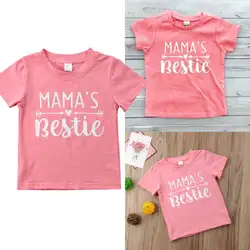 Goocheer/Детская летняя розовая хлопковая блузка с короткими рукавами для маленьких девочек 1-6 лет, футболка, футболки, блузка-майка, футболка