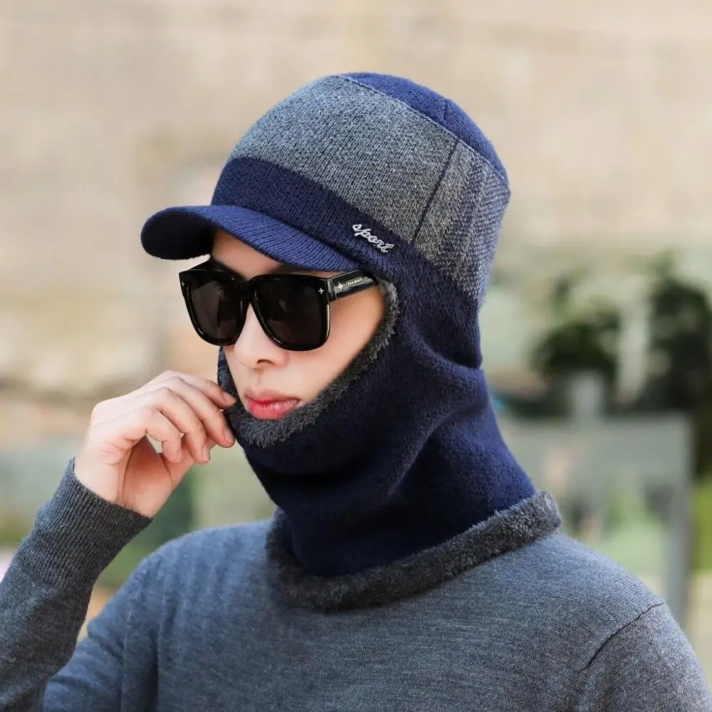 Зимние шапки для мужчин Skullies Beanie шапка зимняя шапка для мужчин и женщин шерстяной шарф шапка s Набор Балаклава маска Gorras Bonnet вязаная шапка