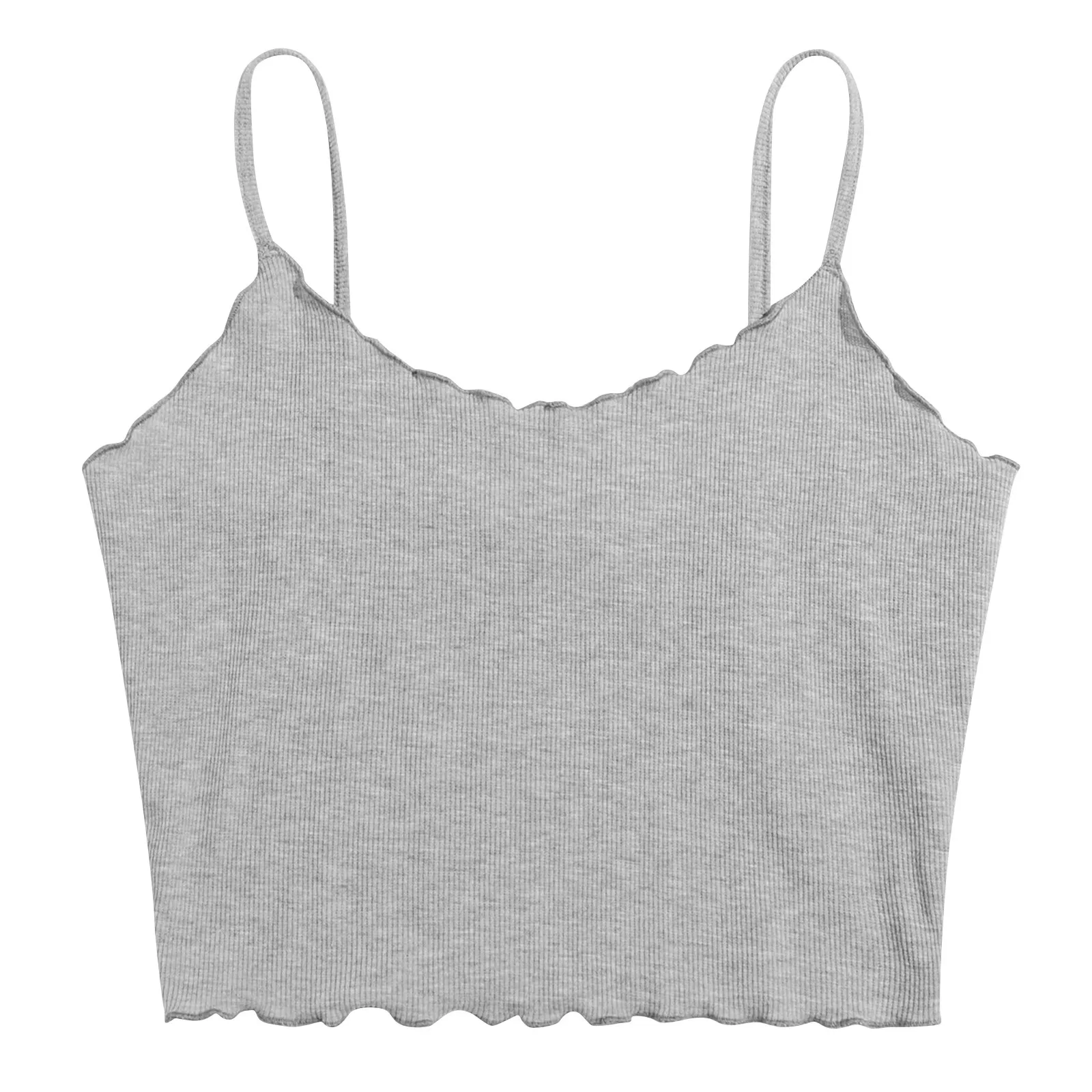 Women Solid Strappy Tank Vest Crop Top Summer Beach Party