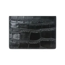 Porte cartes classique à motif crocodile, en cuir véritable, pour homme et femme, pochette mixte de carte d'identité ou carte de crédit, porte monnaie