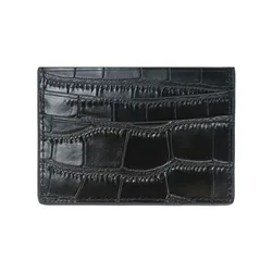 Porte cartes classique à motif crocodile, en cuir véritable, pour homme et femme, pochette mixte de carte d'identité ou carte de crédit, porte monnaie 