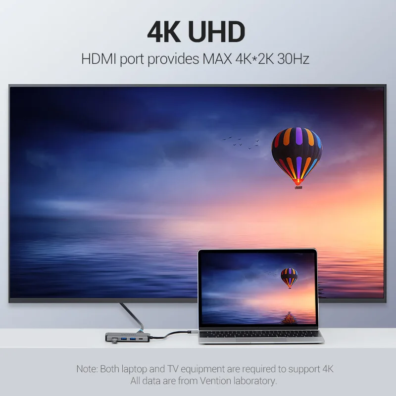 Acessórios tipo c Hub tipo c para Usb 4k para Macbook Vention Doca Estação Hdmi Rj45 Pro ar 3.1 Divisor Hub Usb c 3.0 - Imagem 3