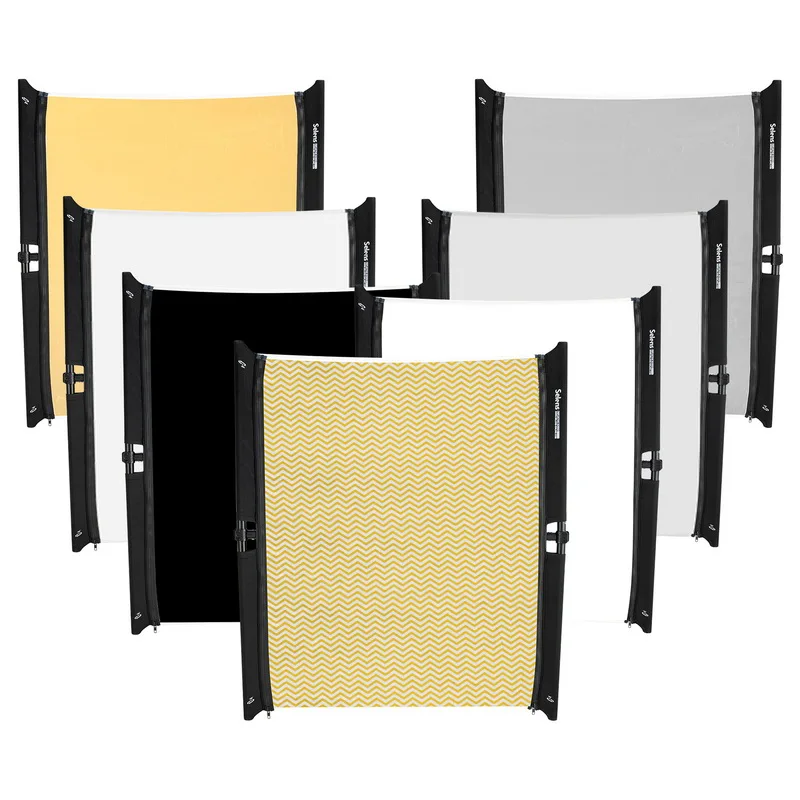 Selens Photography Reflector Rectangular Outdoor Portable Folding Soft Light Screen Flag Board Gold Silver Black White 7 in 1 |
