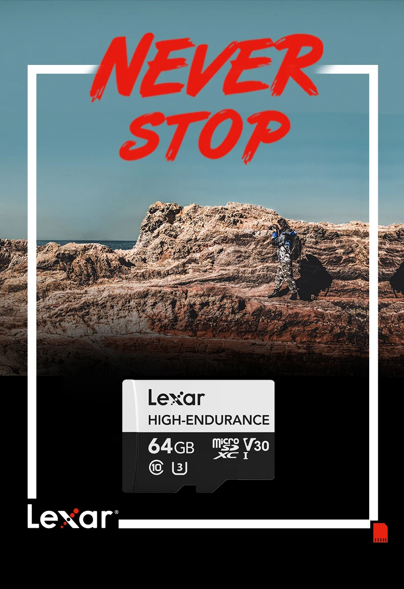 Lexar 32/64/128GB MicroSD C10 U3 Автомобильный регистратор контроля памяти автомобиль U3 чтения 100 МБ/с. записи 30 МБ/с.(высокая выносливость