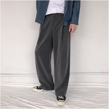 

2019 Spring And Autumn New Trend Personality Wild Casual Japanese Retro Loose Wide Leg Pants Black Gray / Army Green M-2XL