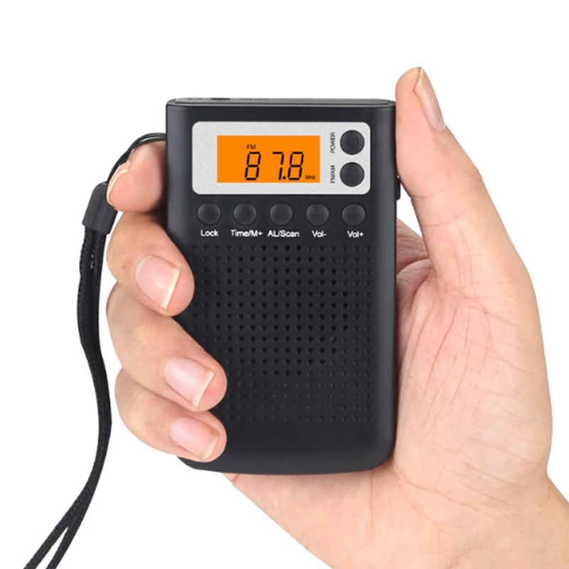 Мини радиоприемник JINSERTA портативный AM/FM двухдиапазонный стерео карманный с