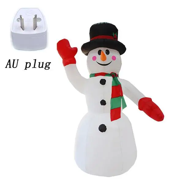 Хит, Рождественский надувной снеговик, 8 футов, со смайликом, с верхней шапкой и красным и зеленым шарфом, светодиодный, для помещений и улицы - Цвет: AU