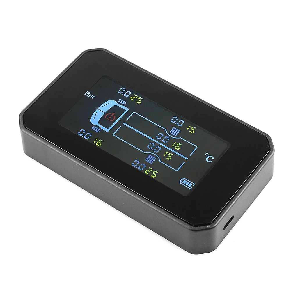 For Truck Car TPMS Tire Pressure Monitoring System 6PCS External Sensor LCD Color Screen Monitoring Tire Pressure Range