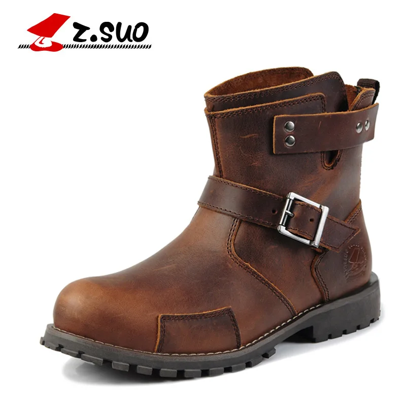 

Genuine leather walking rope high boots men's shoes leather outdoor tooling boots retro boots belt buckle