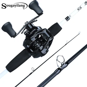 Sougayilang 1,75 М удочка комбинированная 3 секции карбоновое Литье удочка с 12 + 1BB катушка baitcasing рыболовные снасти комплект Pesca - изображение