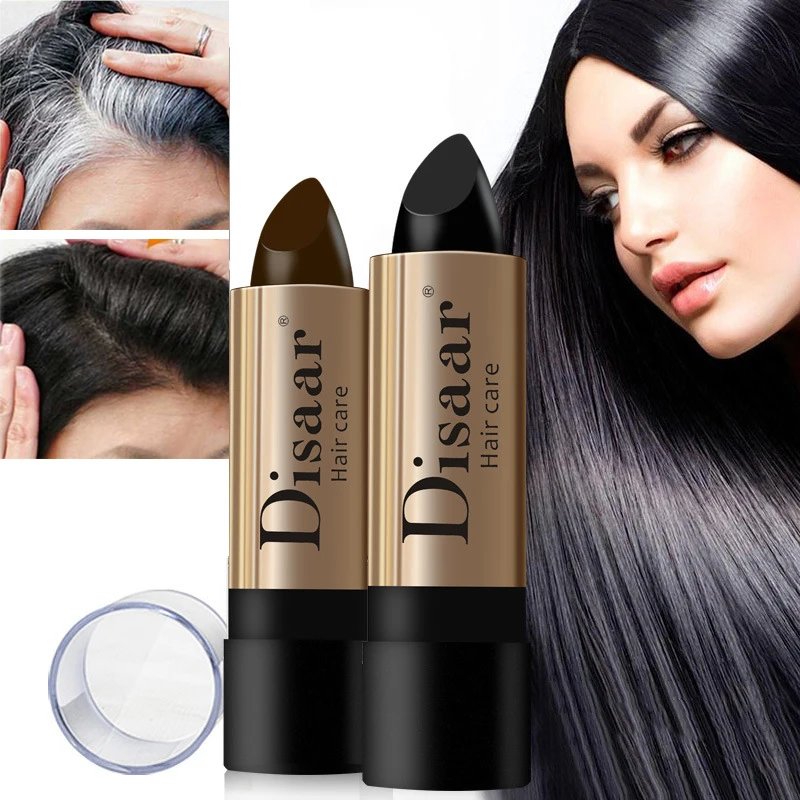 

Cream-Stick Hair Dye Temporary Cover Up Root Instant Gray Coverage Hair Color Modify Cream Stick Hair Color Dye Black Brown Balm
