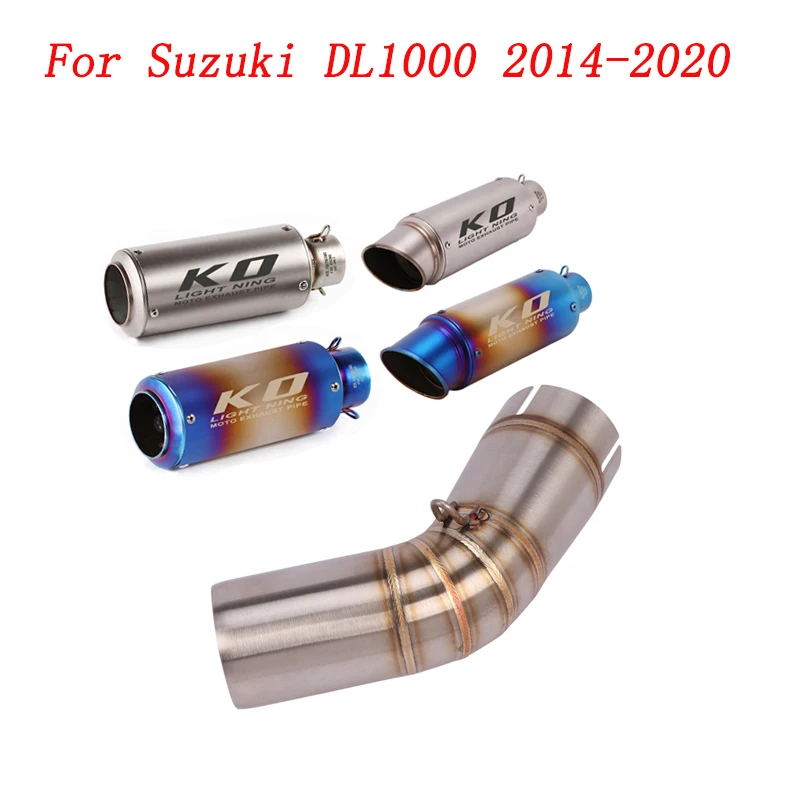 

Slip On Motorcycle Exhaust Middle Connect Pipe And 51mm Muffler Stainless Steel Exhaust System For Suzuki DL1000 2014-2020