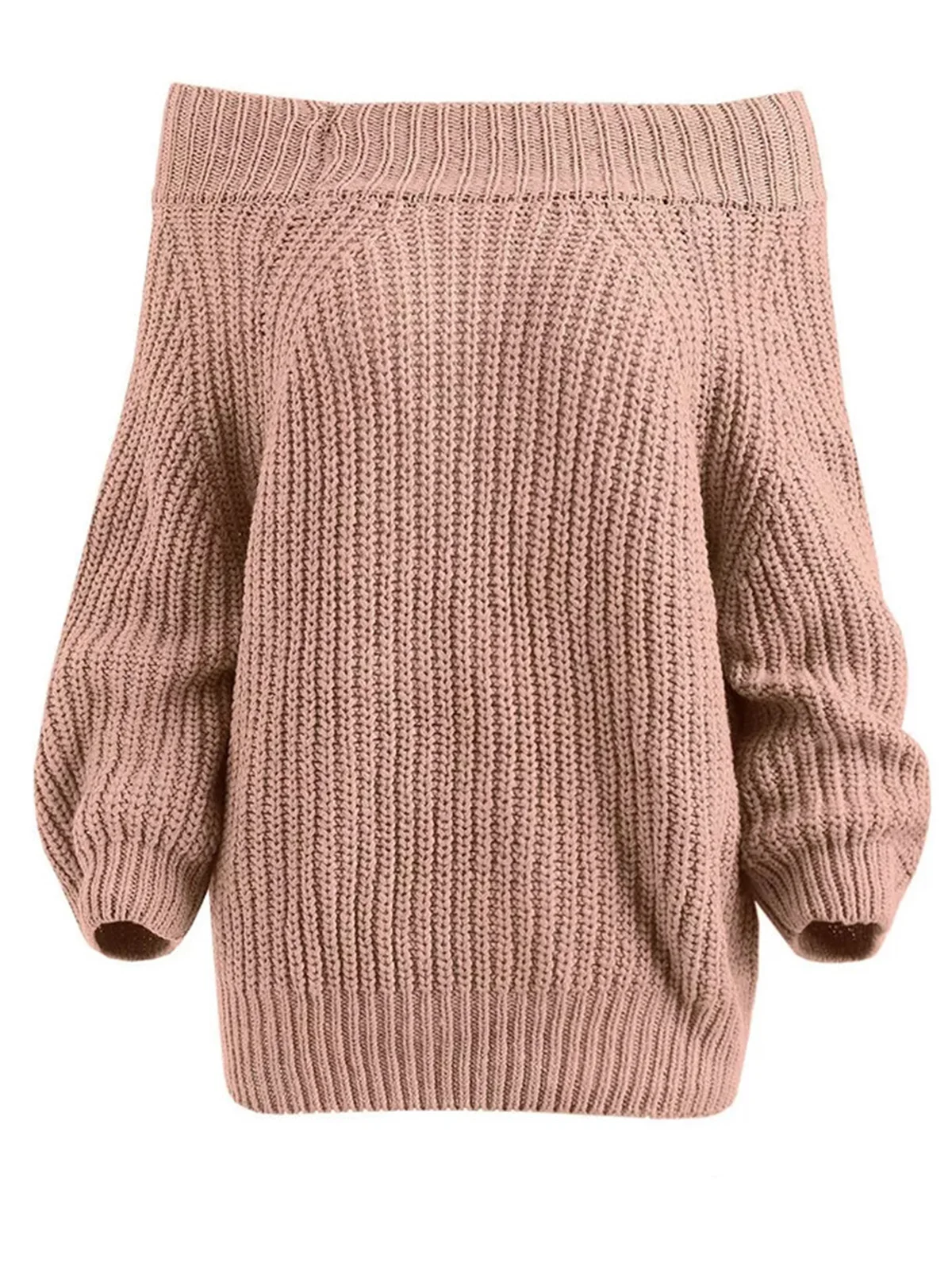Joineles 7 цветов свитер с длинным рукавом с открытыми плечами Mujer женский джемпер Осень Женские Вязаные Пуловеры однотонные Топы Pull Femme - Цвет: Pink