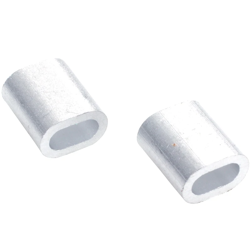 50 x Oval aluminum h uelsen clamps for 2 mm wire rope Press clamp silver tone | Инструменты
