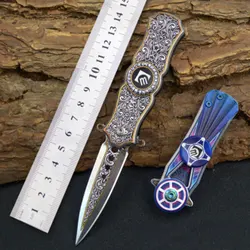 3d giroscópio preto ouro tático faca edc ao ar livre auto defesa sobrevivência faca de acampamento lâmina dobrável multi bolso faca combate