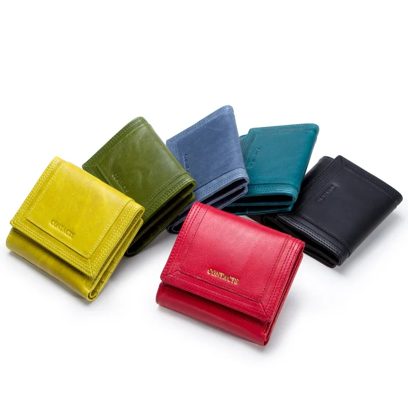 Women Wallets Short Coin Purse Genuine Leather Card Holder Female Money Bag High Quality Mini Walet Small A26