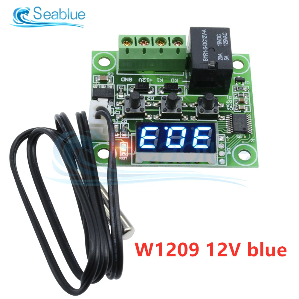 LED Digital Thermostat Temperature Controller with Waterproof NTC Sensor and Thermometer Switch Module