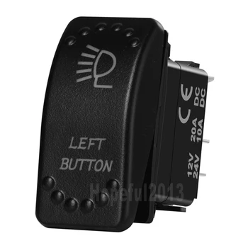 

12V 20A / 24V 10A Dual Red Led 5P On Off SPST Rocker Push Switch Left Button Waterproof for Car Boat Truck Circuit Breaker