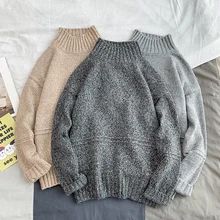 Winter Sweater Men Warm Fashion Solid Color Casual Knit Sweater Man Sweter Clothes Wild Loose Long-sleeved Pullover Men M-3XL Winter Sweater Men Warm Fashion Solid Color Casual Knit Sweater Man Sweter Clothes Wild Loose Long-sleeved Pullover Men M-3XL