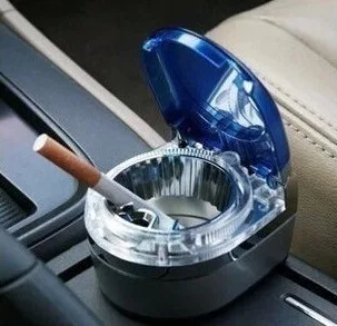 

Creative Personality Car Supplies Fashion Car Mini Metal Ashtray LED Light Three Colors To Choose From
