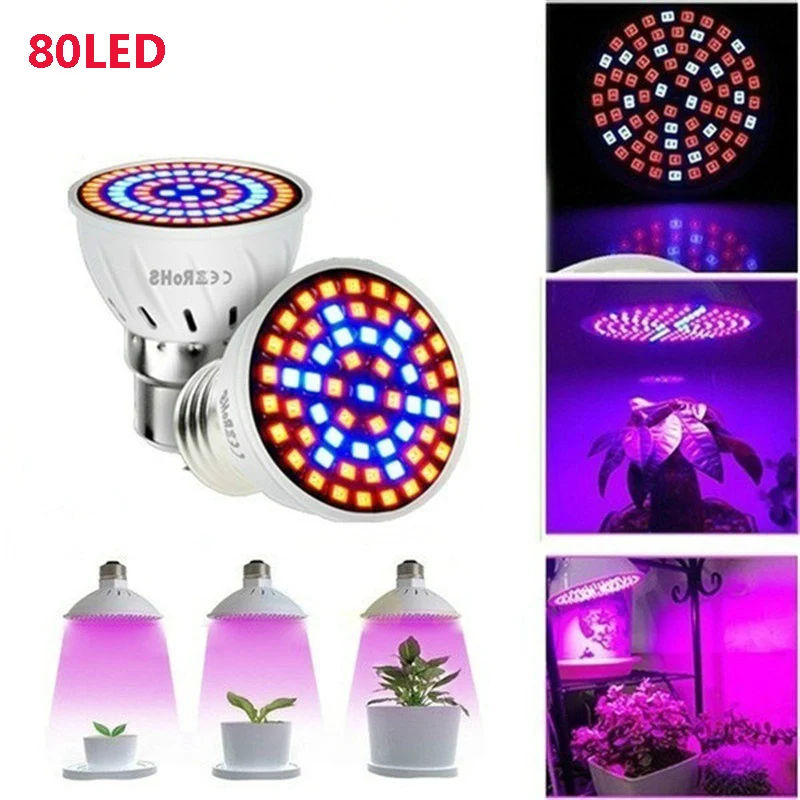 

220V E27 LED Grow Light Bulb Indoor Plants Growing Lights Full Spectrum LED Plant Growth Indoor Lighting Hydroponic Growth Light