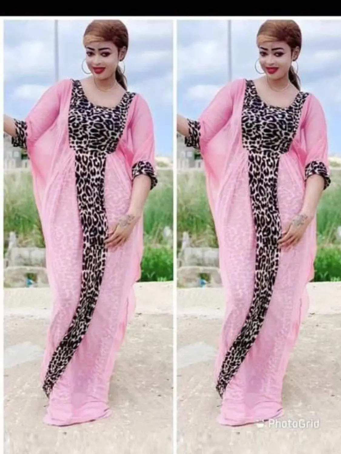 Elegant Autumn Vintage Chiffon Patchwork Leopard Maxi Mermaid African Dresses for Women Bazin Riche Party Evening Dress 2020