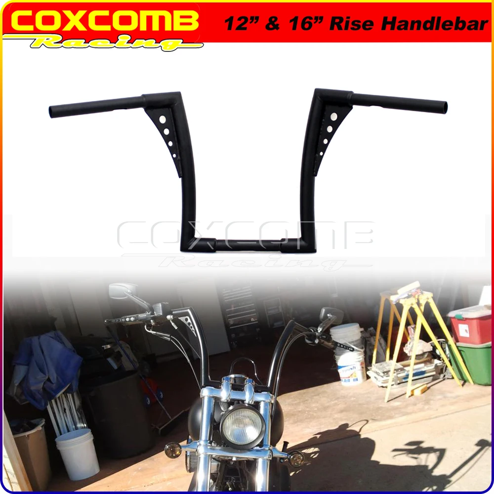 Manubrio Classico Personalizzato Per Moto Cromato Nero 12 "16" Rise Ape Hanger Bar 32Mm Drag Control Bar Per Harley Softail Sportster