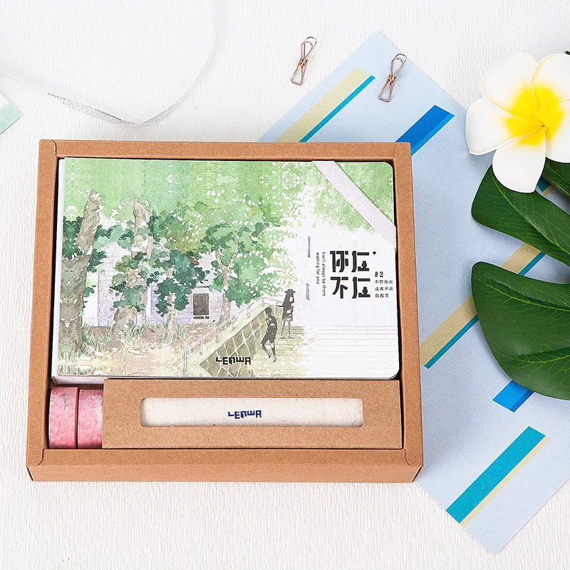 LEnWA цветная страница A5 Обнаженная эта простая пустая цветная Страница Ноутбук креативный студенческий закрепленный блокнот набор настраиваемый