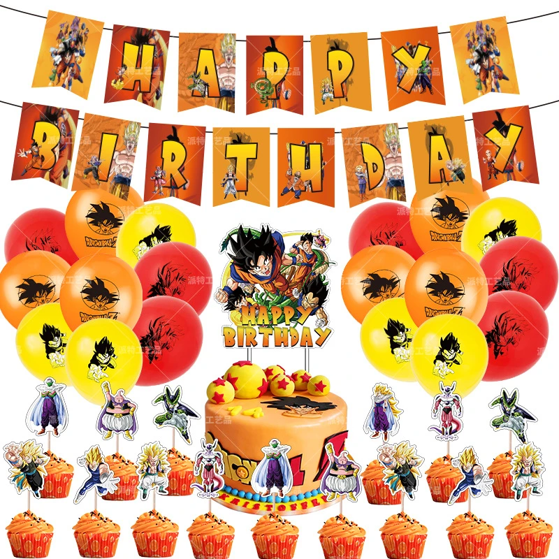 Juego de globos de Dragon Ball Z para fiesta, cartel de cumpleaños de  Anime, decoración de fiesta de cumpleaños de Guko, juguetes para niños, 1  Set|Gorros de dibujos animados| - AliExpress