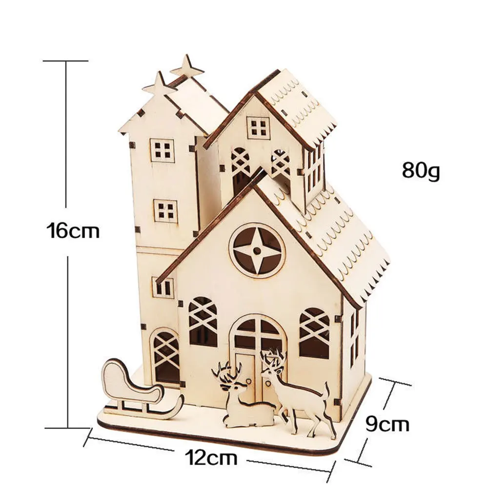 Идеальный подарок, Рождественский Декор, новогодний ночник, деревянный дом, креативные милые подарки, подарочные украшения, светодиодный, Рождественская церковь - Цвет: elk
