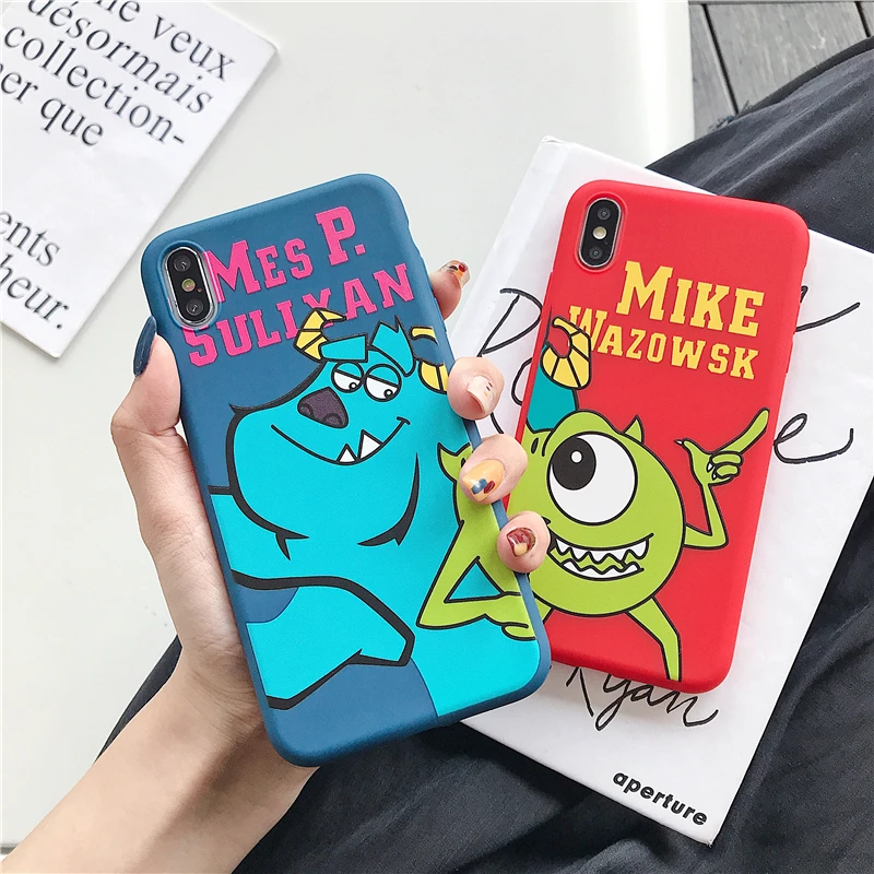 

Solid color monster monocular mobile phone case for iPhone 6s 7 8 Plus XR XS Max silicone anti-fall red mobile phone case