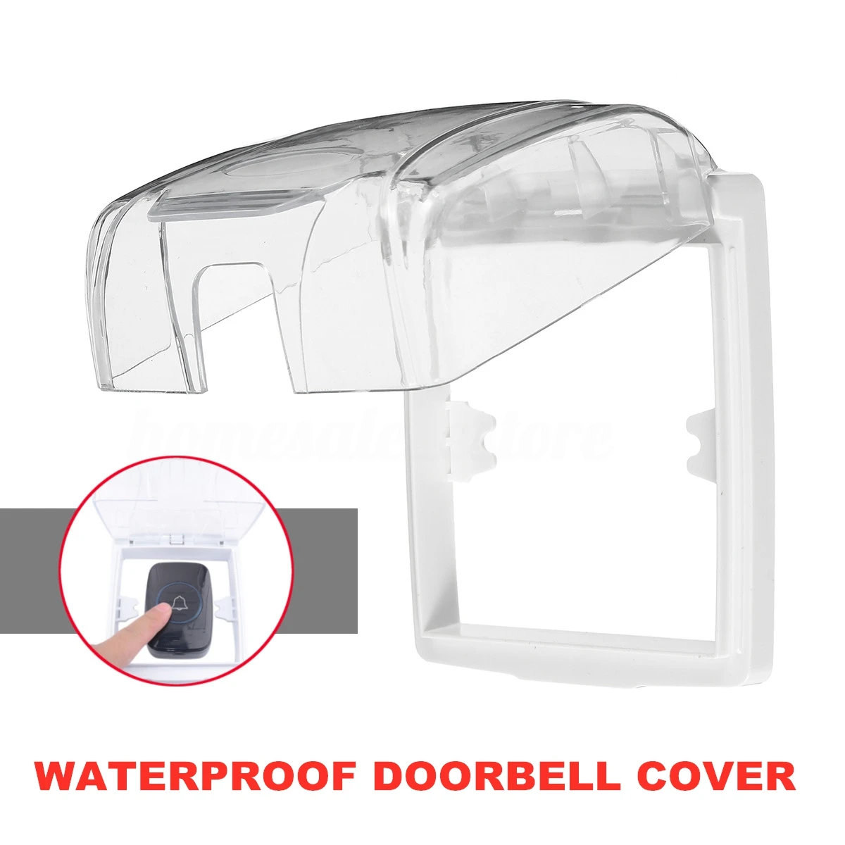 Настенный выключатель для ванной комнаты, защитная крышка для дверного звонка, белая пластиковая водонепроницаемая крышка, откидная крышка, самоклеющаяся розетка, аксессуары
