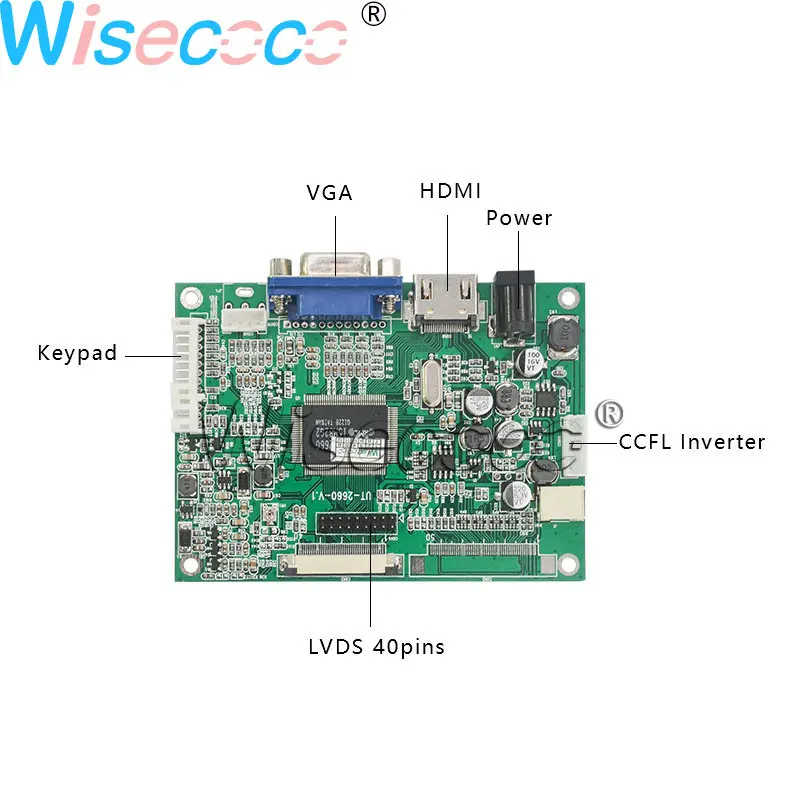 Wisecoco 10,1 дюймов 1280*720 TFT ЖК-экран 750 нит DJ101IA-07A 40 контактов+ Емкостный Сенсорный VGA HDMI LVDS плата контроллера