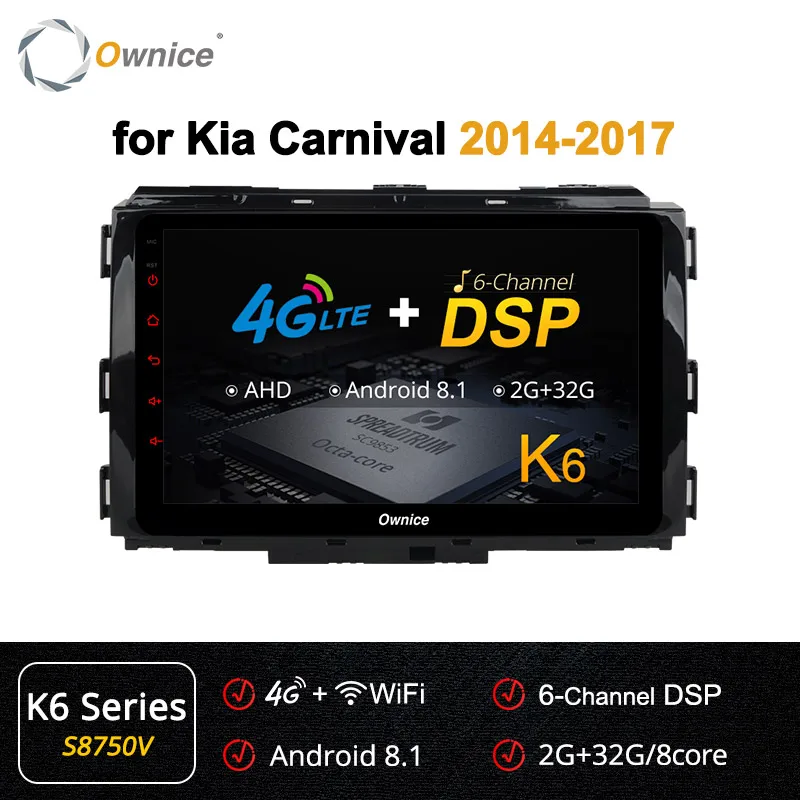 Ownice DSP 360 панорама Восьмиядерный Android 9,0 Автомобильный DVD Радио gps Navi плеер K3 K5 K6 для Kia Carnival- 4G LTE оптический - Цвет: S8750 K6