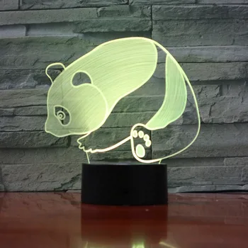 

3D LED For Kids Lovely Animal Panda Touch Button USB Visual Lamp Baby Sleeping Lighting For Home Decoration Gifts Night Lights