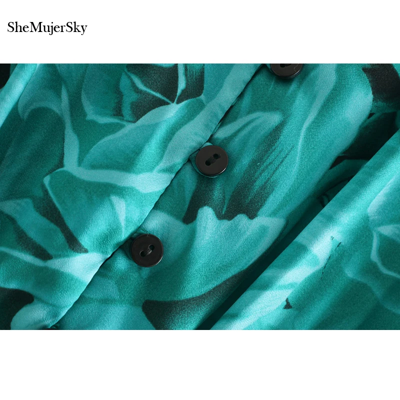 SheMujerSky женские комбинезоны с v-образным вырезом и зеленым цветочным принтом Летние повседневные Комбинезоны с коротким рукавом Дамский комбинезон