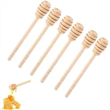 2pcs Wooden Honey Spoon Stir Bar Eco-Friendly Long Handle Mixing Stick Milk Tea Muddler Stirrer Dessert Tools Home Tableware