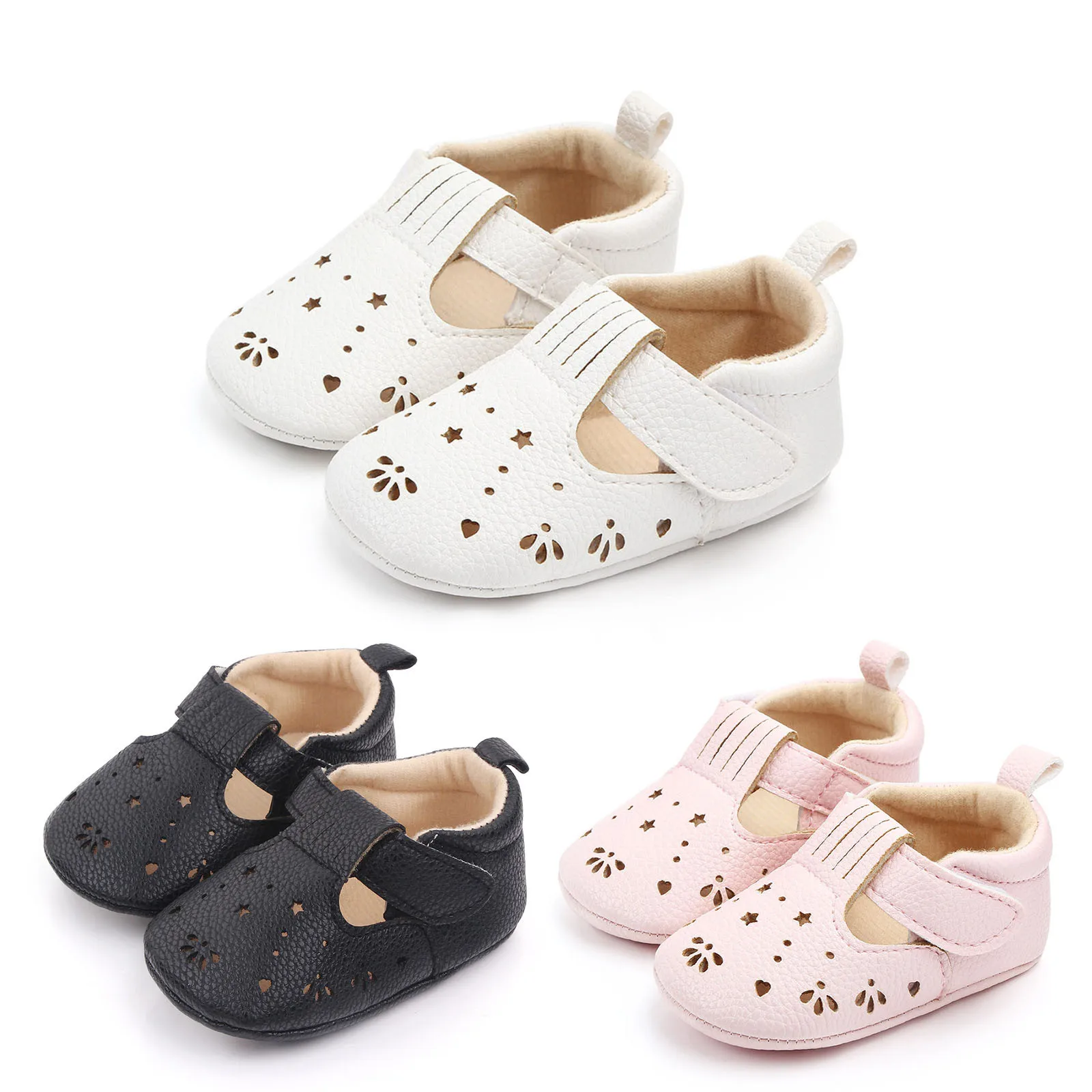 Cute Baby Girl Sandals Pu Leather Newborn Toddler Girls Sandals Soft