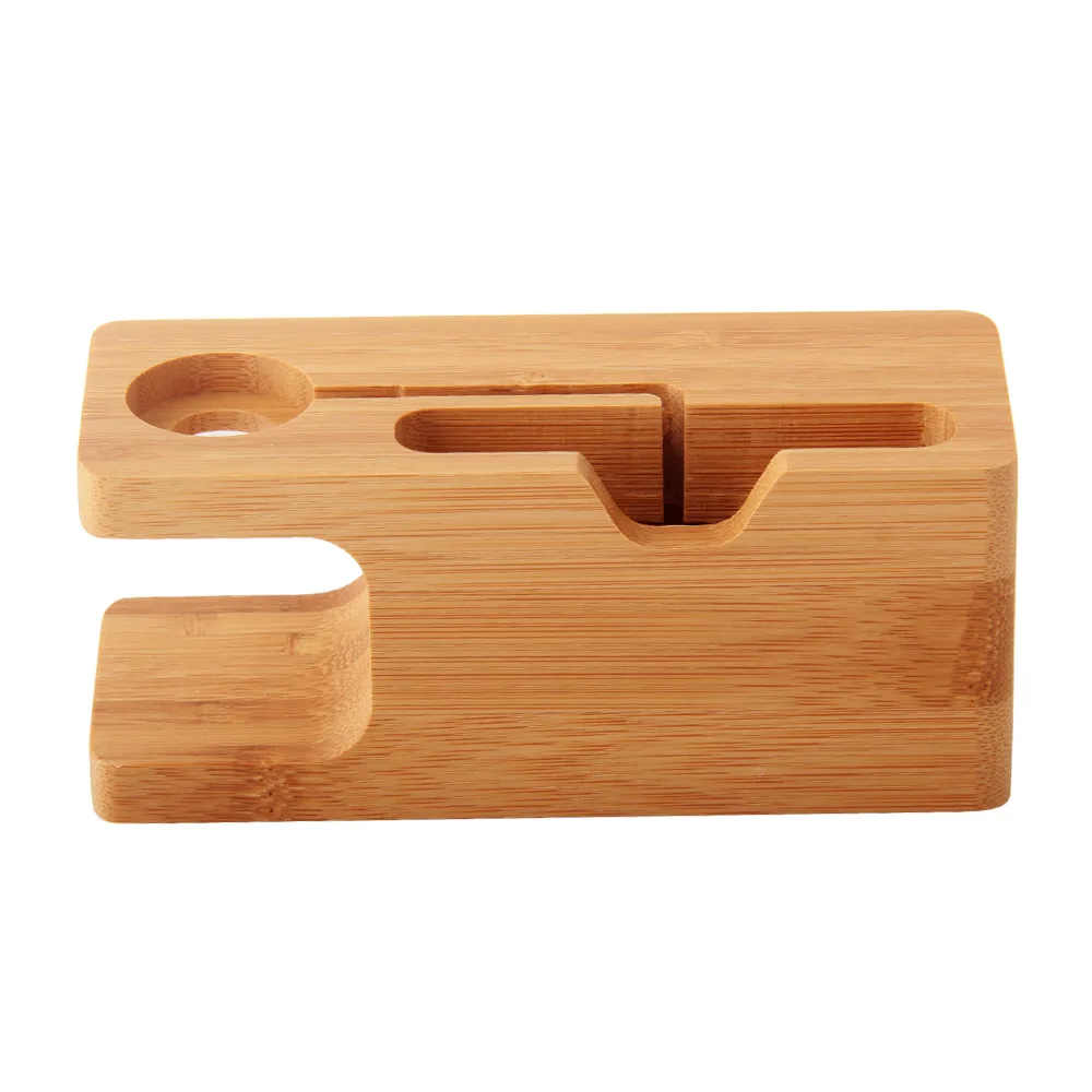  For Apple Watch iPhone X XS XR 8 7 6s Plus Most Charger Dock Bamboo Crafts decoration Holder Desk C