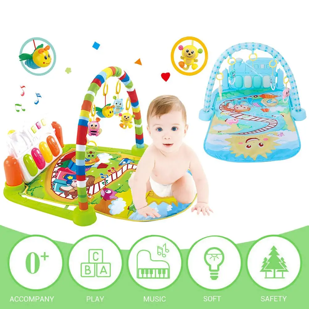 Pedal do Piano da Música Infantil do Bebê Rack de Aptidão da Ginástica do Bebê Brinquedos do Bebê para Crianças Crawling Mat 2 bebê Crawling Mat Brinquedos Do Bebê Para Crianças
