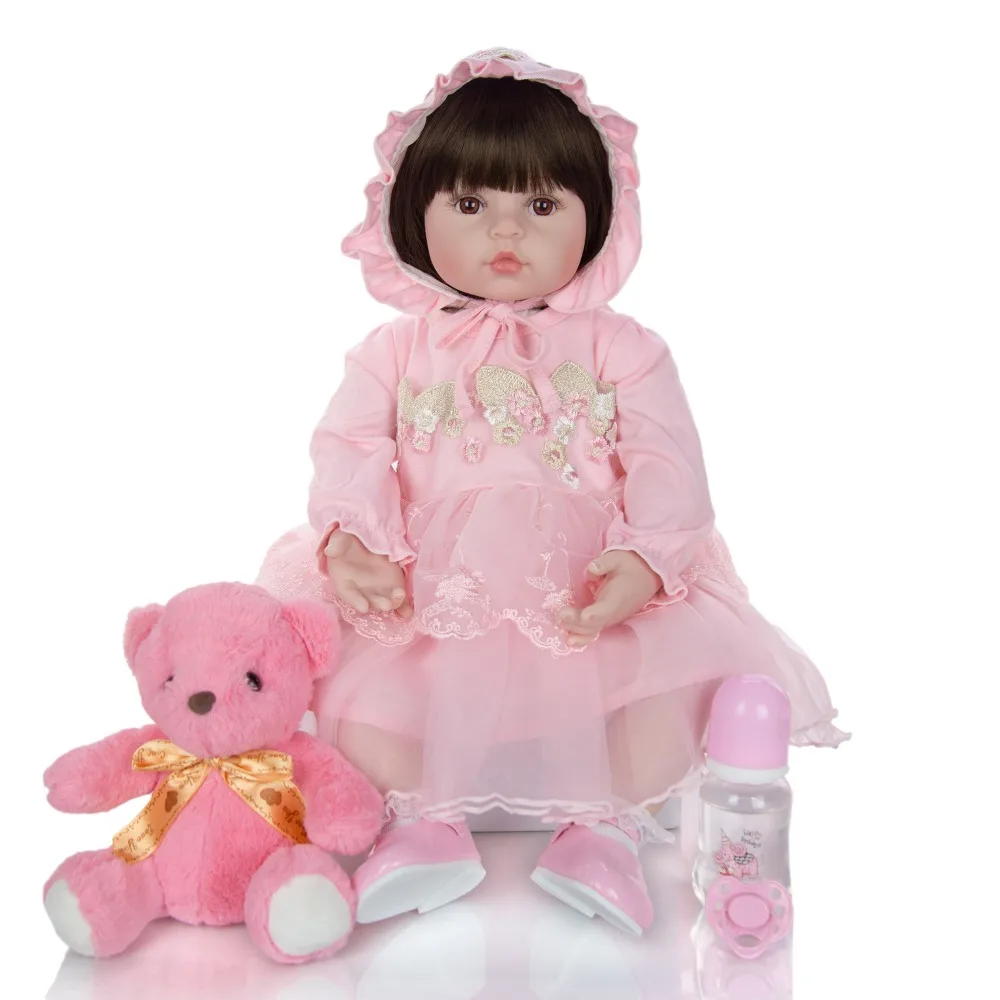 NPK кукла Boneca Reborn 24 дюймов мягкая силиконовая, виниловая кукла 60 см Мягкая силиконовая Reborn Реалистичная кукла-младенец Bebes Reborn Dolls